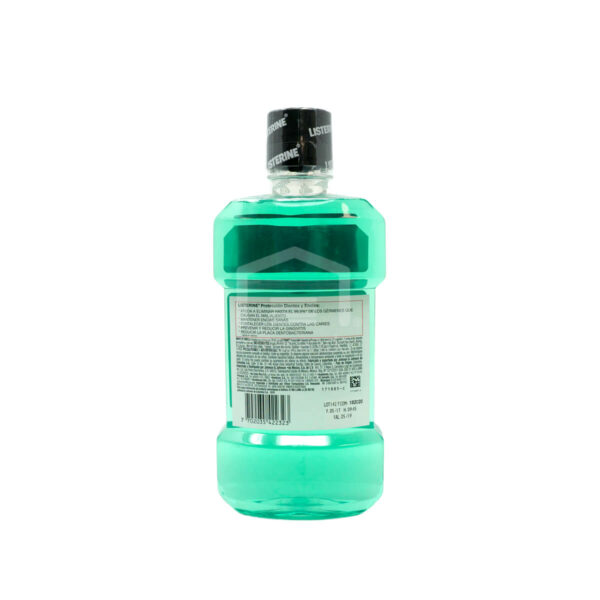 Listerine Enjuague Bucal Protección Dientes y Encías Menta (500 ml) - Back Listerine Enjuague Bucal Protección Dientes y Encías Menta, 500 ml