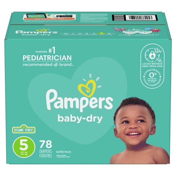 Pañales-Pampers-Baby-Dry-No.-5-(78-uds)-Front Pañales Pampers Baby-Dry No. 5 (78 uds)