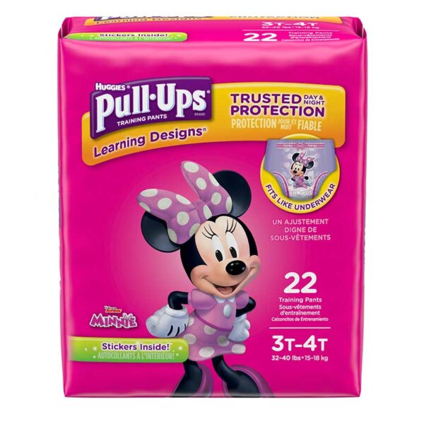 Pañales Entrenadores Huggies Pull Ups con Learning Designs para Niñas 3T-4T (22 uds)