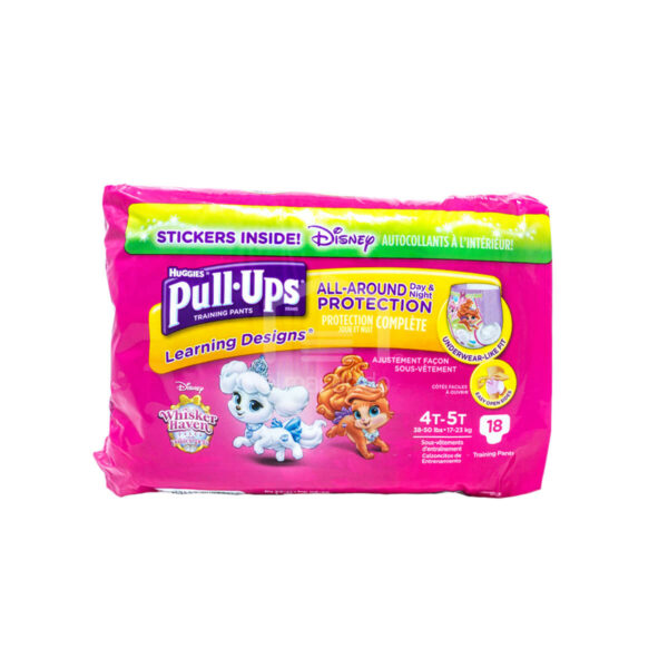 Pañales Entrenadores Huggies Pull Ups con Learning Designs para Niñas 4T-5T (18 uds)