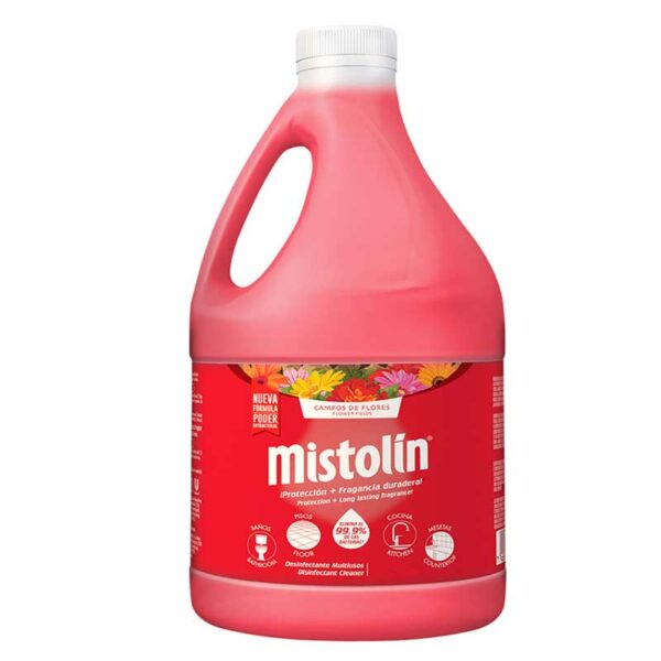 Desinfectante-Mistolín-Aroma-Campos-de-Flores,-1-gal-Frotn Desinfectante Mistolín Aroma Campos de Flores, 1 gal