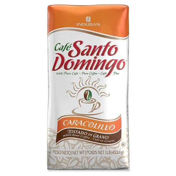 Café Santo Domingo Caracolillo en Granos, 1 lb