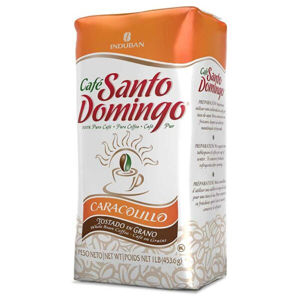 Café Santo Domingo Caracolillo en Granos, 1 lb