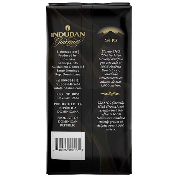 Café-Induban-Gourmet-en-Granos,-1lb-Back Café Induban Gourmet en Granos, 1lb