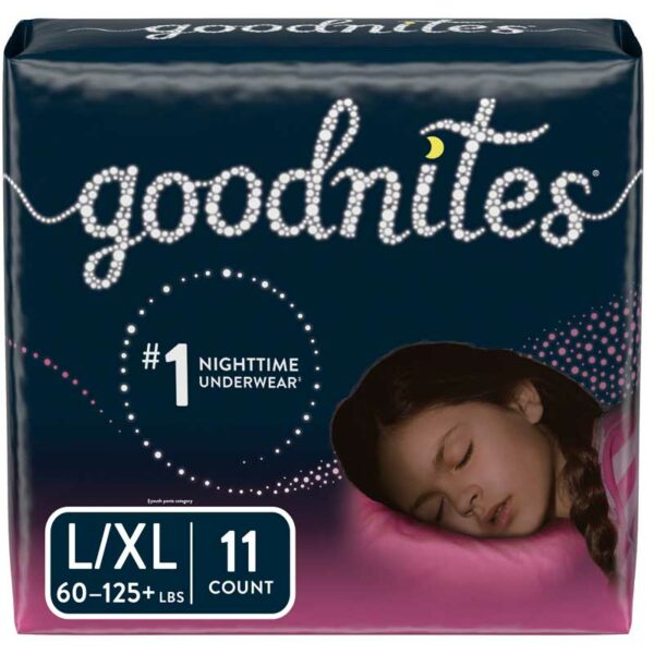 Pañales-GoodNites-Bedtime-Pants,-Unixes-L-XL-(11-uds)-Front Pañales GoodNites Bedtime Pants Unisex L-XL (11 uds)