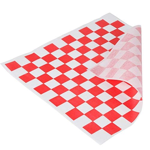 Papel Encerado Cuadros Rojo  1,000 uds