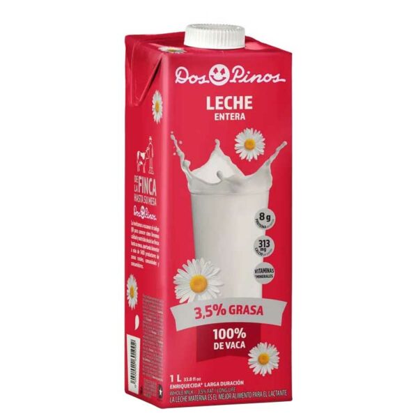 Leche Entera Dos Pinos, 1 L