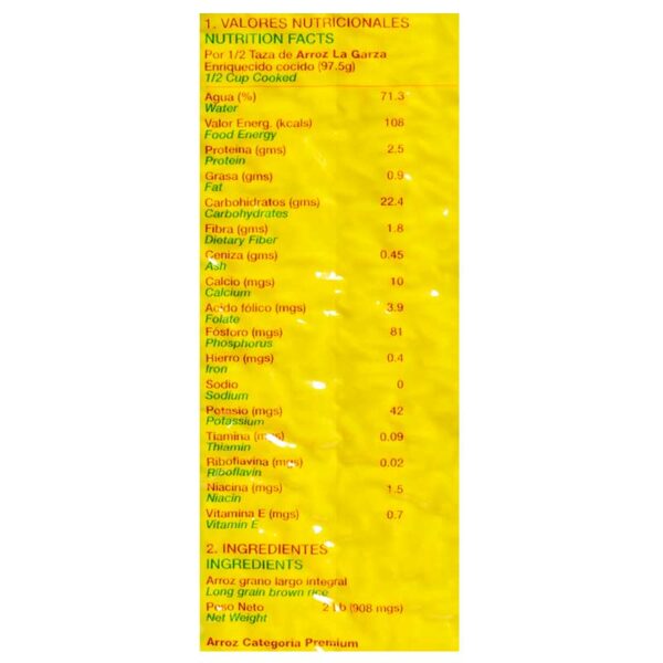 Arroz Integral La Garza al Vacío, 2 lbs