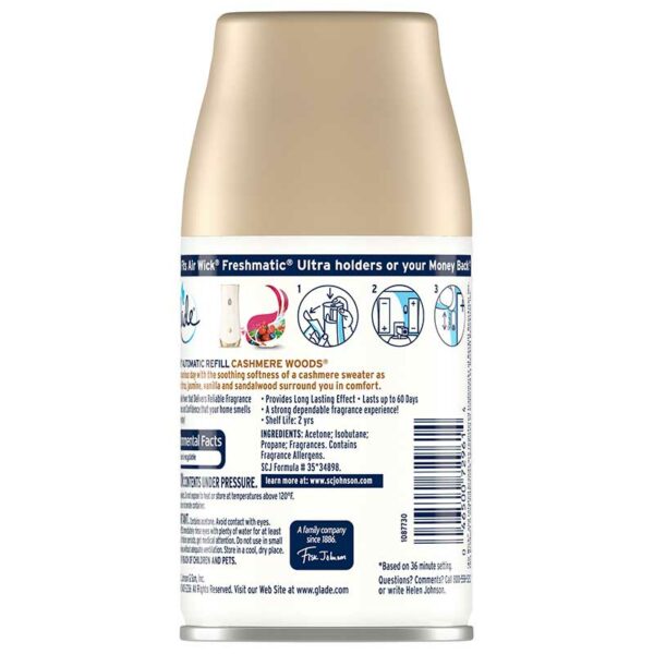 Repuesto para Glade Automatic Spray Bosque de Cashmere, 6.2 oz