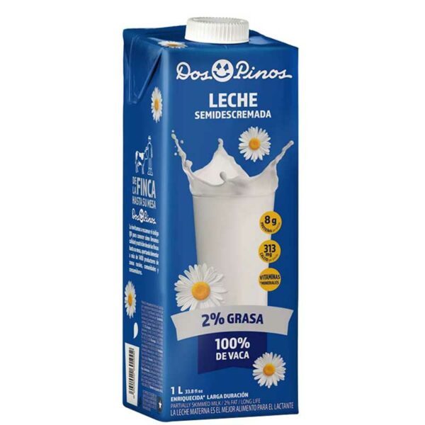 Leche-Semidescremada-Dos-Pinos,-1-L-Front-2 Leche Semidescremada Dos Pinos, 1 L