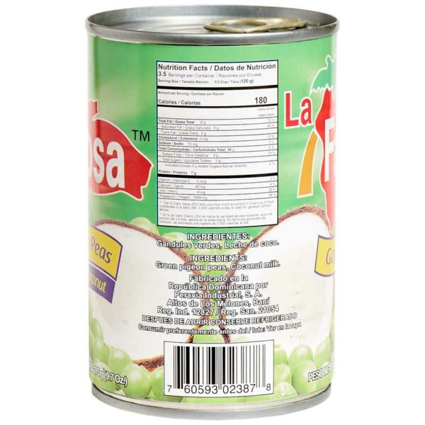 Guandules Verdes con Coco La Famosa 15 oz