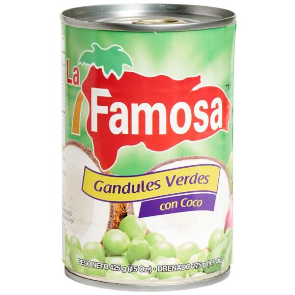 Guandules Verdes con Coco La Famosa 15 oz