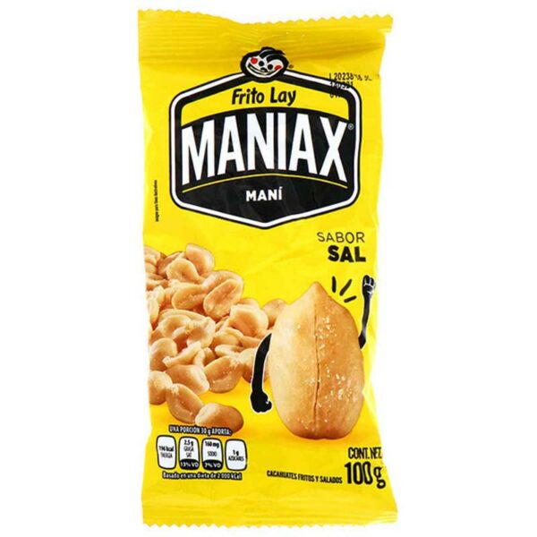 Maní-Frito-Lay-Maniax-Salado,-3.5-oz-Front Maní Frito Lay Maniax Salado, 3.5 oz