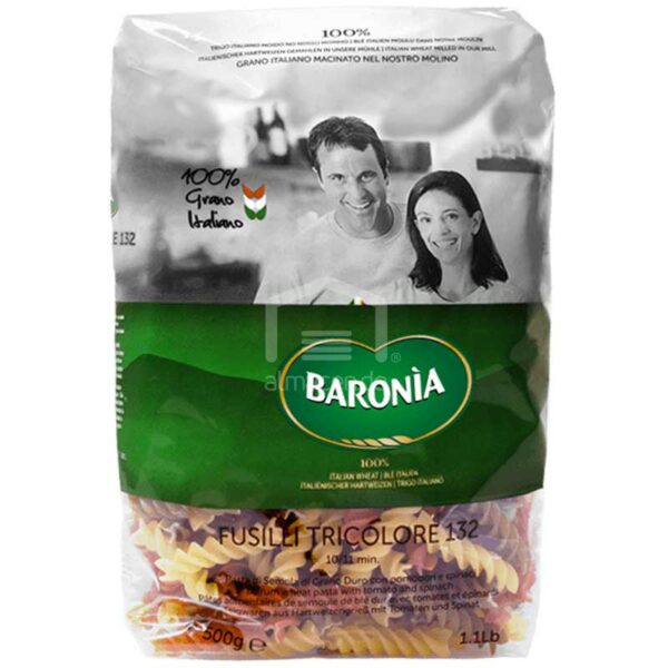 Pasta-Baronía-Fusilli-Tricolore-132,-1.1-lb-Front Pasta Baronía Fusilli Tricolore 132, 1.1 lb