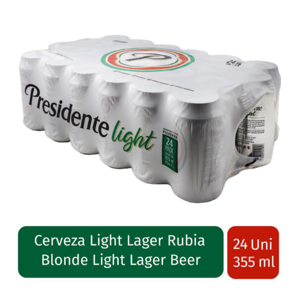 Cerveza Presidente light (Latas 12 oz) Cerveza Presidente Light Lata, 12 oz Caja (24 uds)