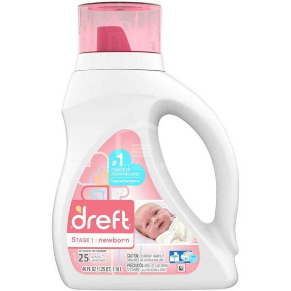 Detergente-Dreft-para-Ropa-de-Recién-Nacido,-40-oz-Front Detergente Dreft para Ropa de Recién Nacido, 46 oz