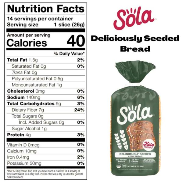 Pan-Sandwich-Sola-Semillas-Deliciosas,-14-oz-(Keto)-Back-2 Pan Sandwich Sola Semillas Deliciosas, 14 oz (Keto Bread)