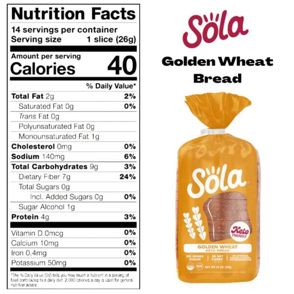 Pan-Sandwich-Sola-Trigo-Dorado,-14-oz-(Keto)-Back Pan Sandwich Sola Trigo Dorado, 14 oz (Keto Bread)