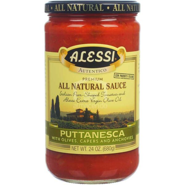 Salsa-Alessi-Puttanesca,-24-oz-Front Salsa Alessi Puttanesca, 24 oz