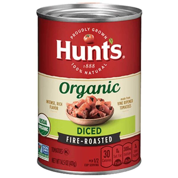 Tomates Orgánico Hunt's en Trozos Asados, 14.5 oz
