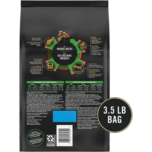 Alimento Seco para Gatos en Interiores Purina Pro Plan Fórmula de Salmón y Arroz, 3.5 lbs