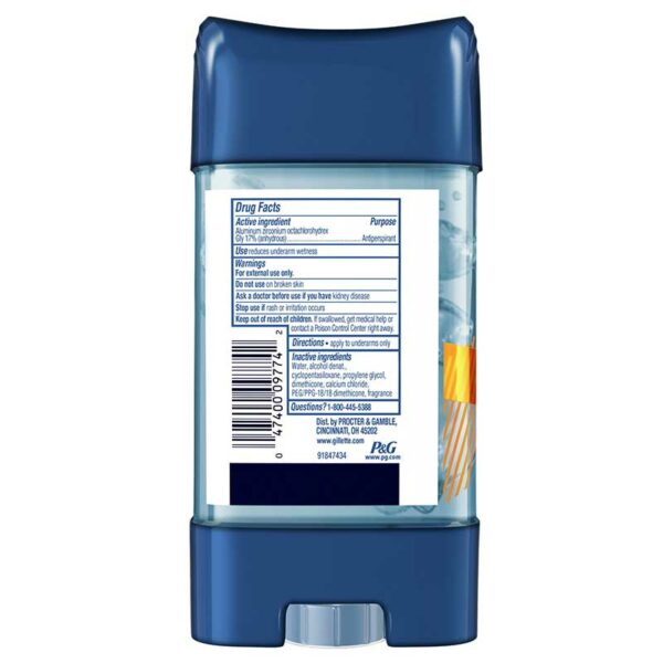 Desodorante-Gillette-en-Gel-Clear-Sport-Triumph,-3.8-oz-Back-2 Desodorante Gillette en Gel Clear Sport Triumph, 3.8 oz
