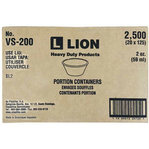 Envases Souffle VS-200 Negro Plastifar, 2 oz Caja (20 x 125 uds)