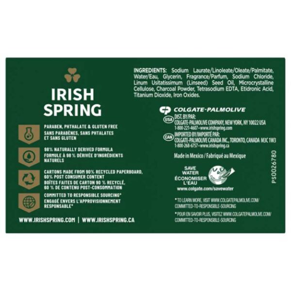 Jabón Desodorante Irish Spring Carbón Fresco (3 uds)