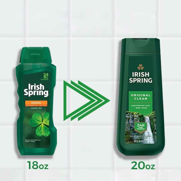 Jabón Líquido de Ducha Corporal Irish Spring Original, 20 oz