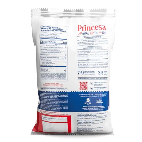 Pasta Princesa Espirales de Colores 12.35 oz