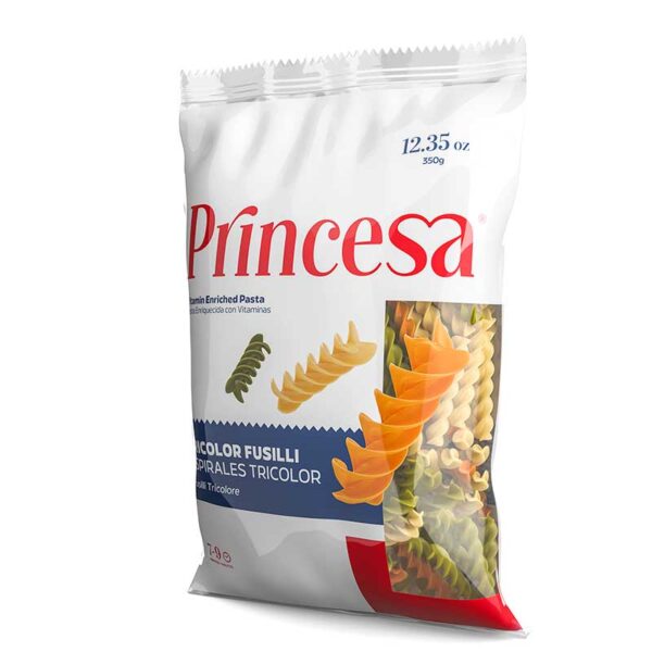 Pasta Princesa Espirales de Colores 12.35 oz