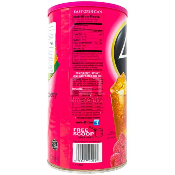 4C-Raspberry-Iced-Tea-Mix_-5-lb-Back 4C Raspberry Iced Tea Mix, 5 lb