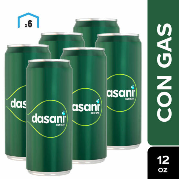 Agua Dasani con Gas, 355 ml (6 pack)