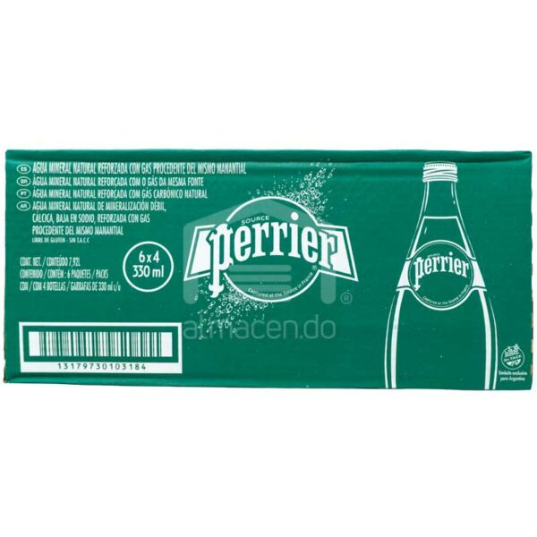 Agua Mineral Natural con Gas Perrier, 330 ml Caja (24 uds)