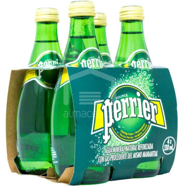 Agua Mineral Natural con Gas Perrier, 330 ml (4 pack)