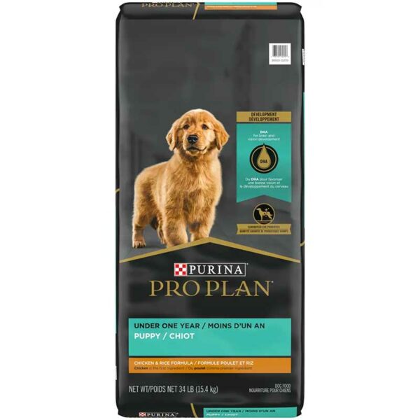 Alimento Seco para Perro Cachorro Purina Pro Plan Fórmula de Pollo y Arroz, 34 lbs