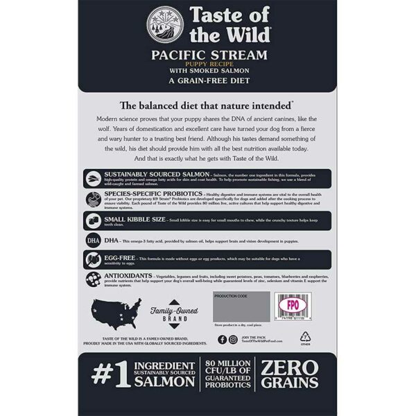 Alimento-para-Perros-Taste-of-The-Wild-Pacific-Stream-Puppy_-28lbs-Back Alimento para Perros Taste of The Wild Pacific Stream Puppy, 26.9 lbs