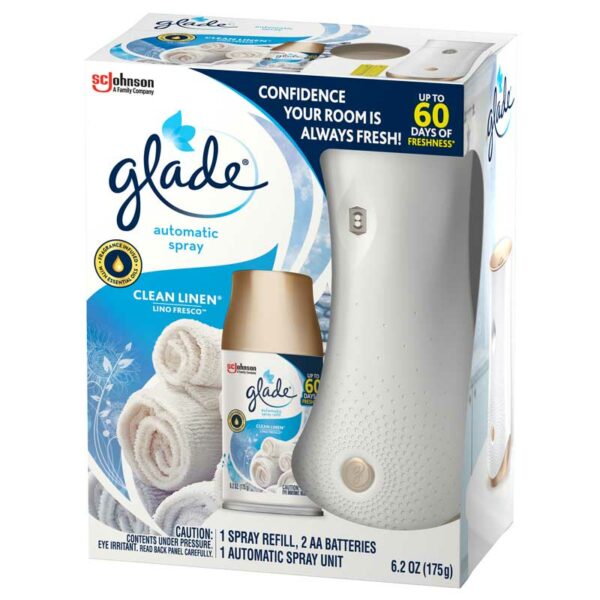 Ambientador-Glade-Automatic-Spray-Fragancia-Lino-Fresco_-6.2-oz-Turn Ambientador Glade Automatic Spray Fragancia Lino Fresco, 6.2 oz