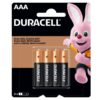 Batería Alcalinas Duracell AAA, 4 uds