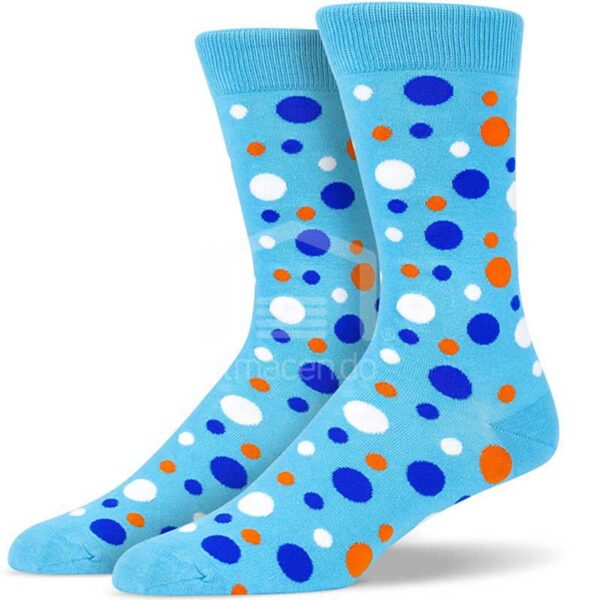 Blue-White-Orange-Polka-Dots Medias Soxy Blue White Orange Polka Dots