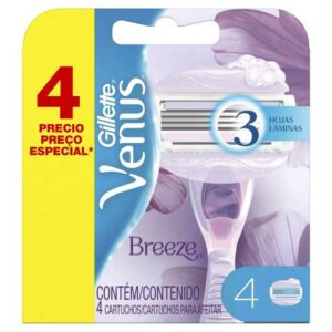 Cartuchos de Repuesto para Afeitadora Gillette Venus Breeze (4 ud)