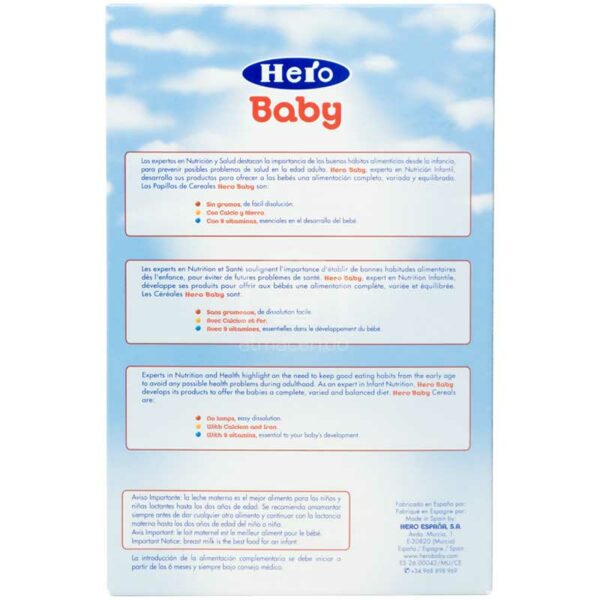 Cereal Seco Hero Baby 8 Cereales con Miel (A partir de los 6 meses), 300g