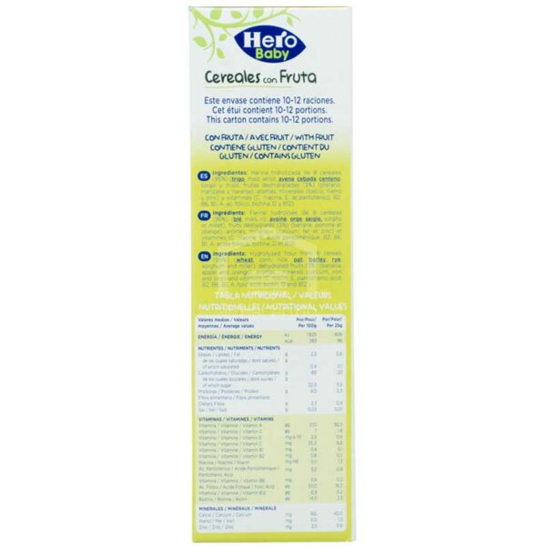 Cereal Seco Hero Baby Cereales con Fruta, 300 g (A partir de los 6 meses)