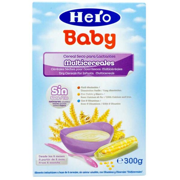 Cereal-Seco-Hero-Baby-Multicereal-A-partir-de-los-6-meses-Front Cereal Seco Hero Baby Multicerales, 300 g (A partir de los 6 meses)