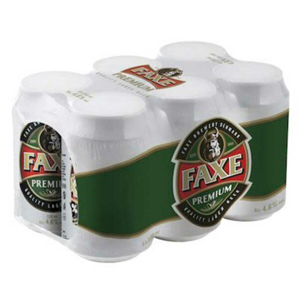 Cerveza Faxe Premium, 11.2 oz Lata (6 pack)