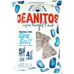 Chips Beanitos Frijoles Blancos y Negros Sal Marina, 5 oz