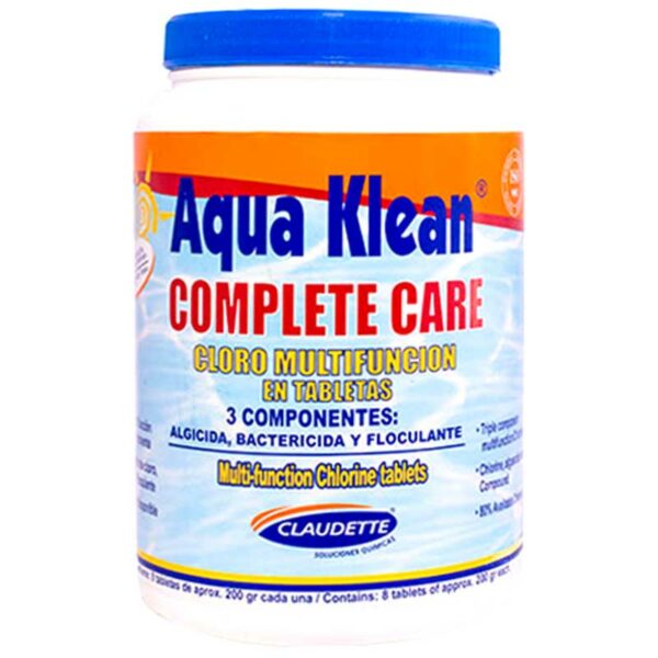 Cloro-Multifuncio%CC%81n-Aqua-Klean-Tabletas_-_200-gr-x-8-uds_-Front Cloro Multifunción Aqua Klean Tabletas (200 gr x 8 uds)
