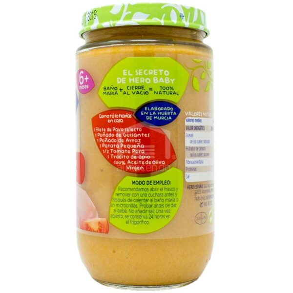 Compota HERO Baby Natur  Verduritas con Delicias de Pavo (A partir de los 6 meses), 235g