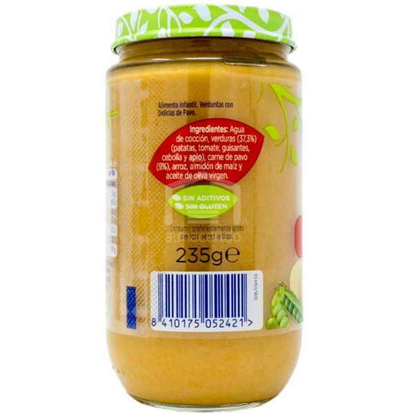 Compota HERO Baby Natur  Verduritas con Delicias de Pavo (A partir de los 6 meses), 235g