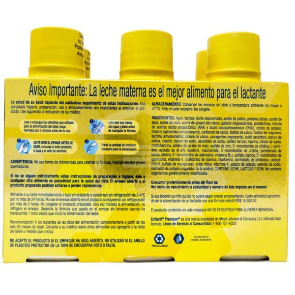 Enfamil® Premium 1 Fórmula Infantil Líquida 20kcal, 8 oz (6 uds)